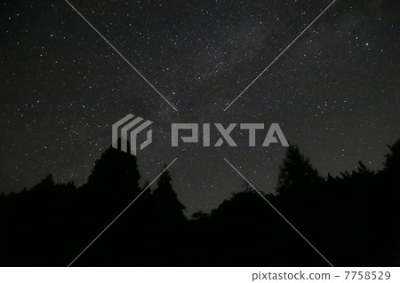 Tanabata的滿天星斗的天空 7758529