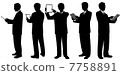 Business person silhouette illustration with tablet 7758891