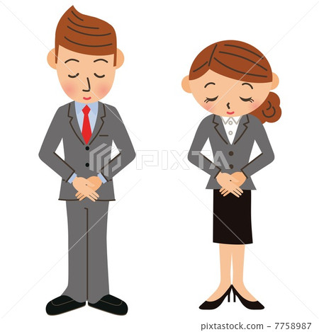 A bowing person - Stock Illustration [7758987] - PIXTA