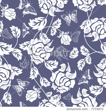 Seamless vector floral pattern - Stock Illustration [7759872] - PIXTA