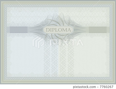 vector diploma blue green Certificate Guilloche security spirograph  7760267