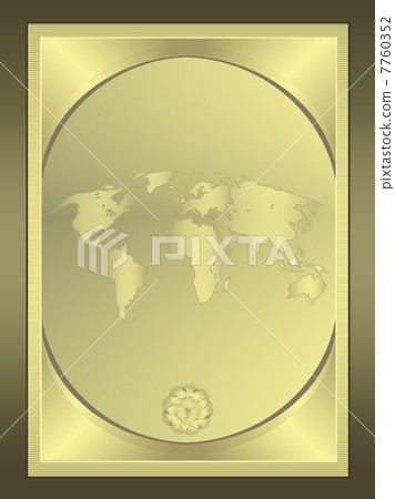 Diploma Gold globe vertical vector template  7760352