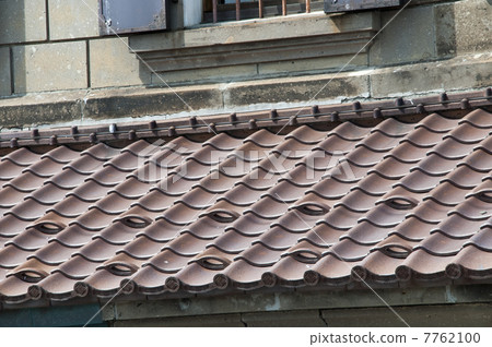 A tiled roof in a northern region with snow guards A tiled roof in a northern region with snow guards 7762100