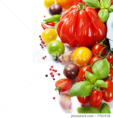 fresh tomatoes and herbs - healthy eating concept 7763536
