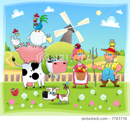 Funny farm family. 7763736