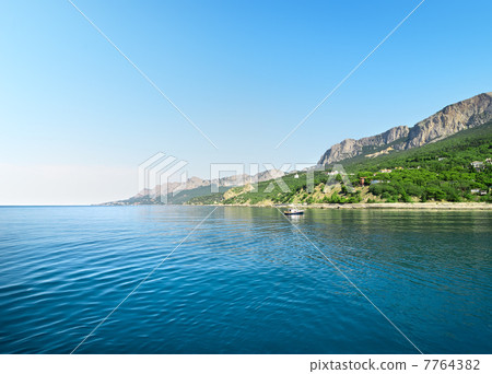 Blue bay in mountains 7764382