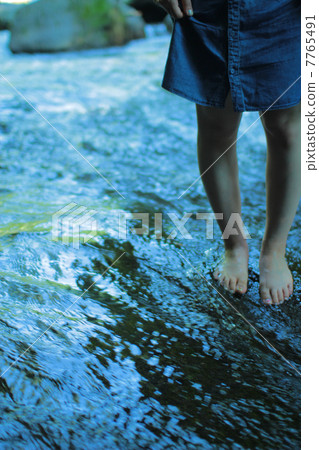 Mountain stream barefoot bare feet Mountain stream barefoot bare feet 7765491