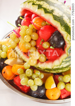 fruit salad in watermelon fruit salad in watermelon 7768003