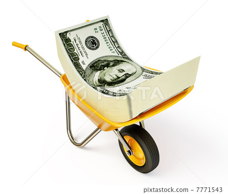 money in wheelbarrow 7771543