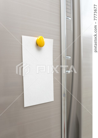 Notepad stuck on the door of the refrigerator Notepad stuck on the door of the refrigerator 7773677
