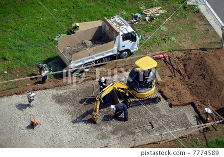 Stock Photo: foundation work, under construction, land for housing