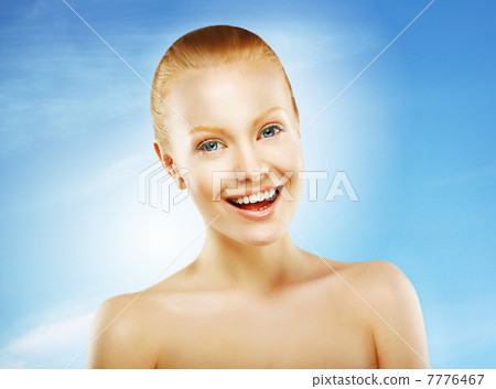 Gladness. Excitement. Cheerful Young Woman with Happy Smile 7776467