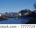 From the river side of Salzburg early spring 7777729