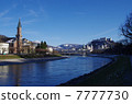From the river side of Salzburg early spring 7777730