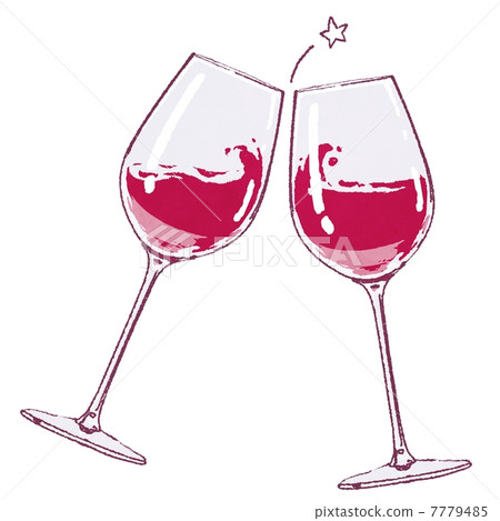 stock illustration: wine glass, wine