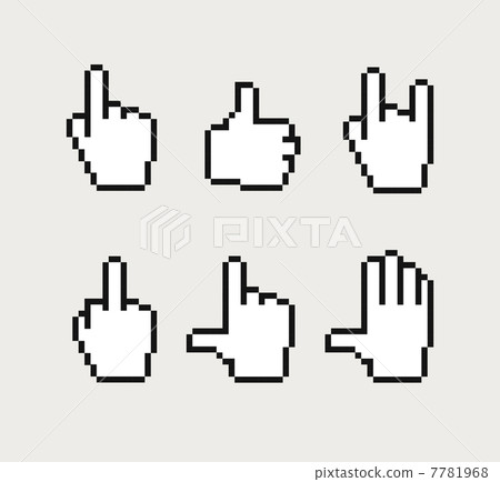 Pixel hand cursors collection 7781968