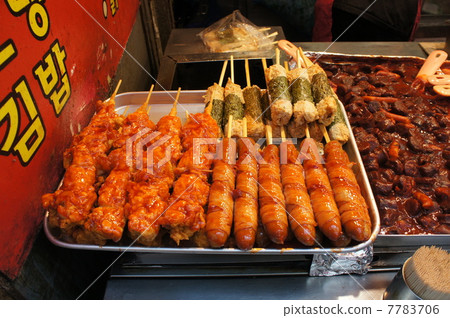 Food stall of Myeongdong, Seoul, Korea 7783706