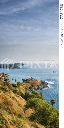 Vertical panoramic view of Promthep cape in the evening Vertical panoramic view of Promthep cape in the evening 7784788
