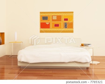 Bedroom in orange style Bedroom in orange style 7785321