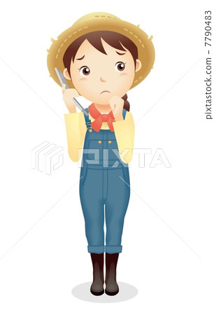 Women's straw hat illustration Women's straw hat illustration 7790483