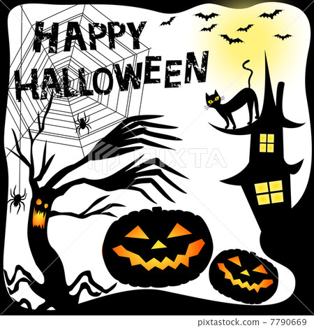 Halloween frame white Halloween frame white 7790669