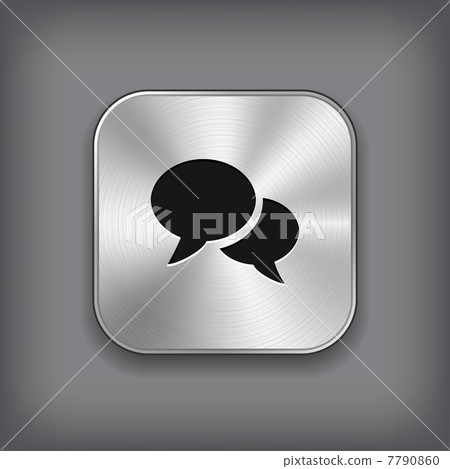 Speech icon - vector metal app button Speech icon - vector metal app button 7790860