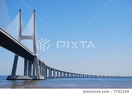 Vasco da Gama Bridge over River Tagus in Lisbon Vasco da Gama Bridge over River Tagus in Lisbon 7792244
