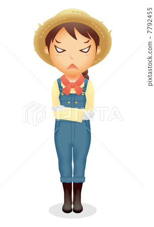 Women's straw hat illustration Women's straw hat illustration 7792455