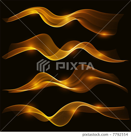 Shiny gold color waves over dark vector backgrounds Shiny gold color waves over dark vector backgrounds 7792554