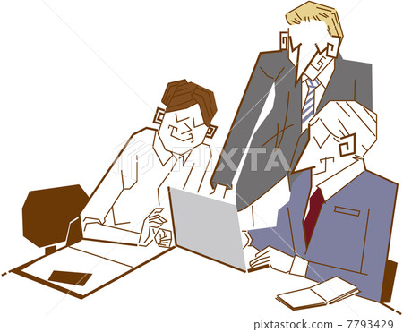 企業場面個人計算機例證 7793429