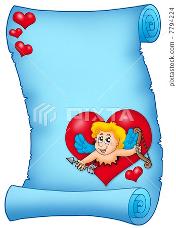 Blue parchment with Cupid 5 Blue parchment with Cupid 5 7794224