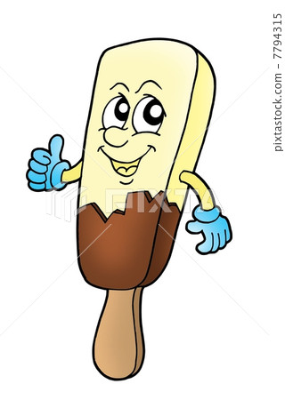Smiling ice cream on stick Smiling ice cream on stick 7794315