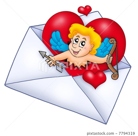Valentine envelope with Cupid Valentine envelope with Cupid 7794319