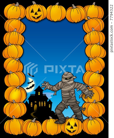 Halloween frame with mummy 7794322