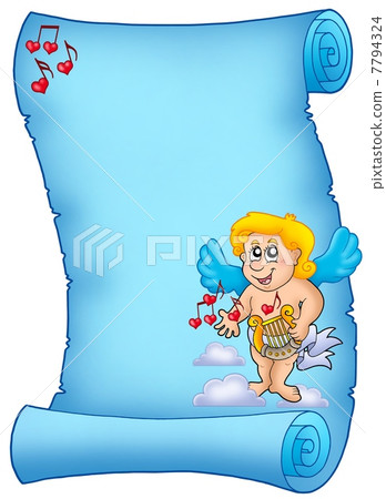 Blue parchment with Cupid 2 Blue parchment with Cupid 2 7794324