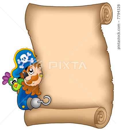 Parchment with lurking pirate Parchment with lurking pirate 7794326