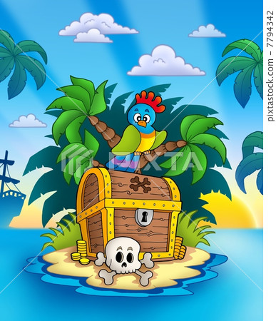 Treasure island with sunset Treasure island with sunset 7794342