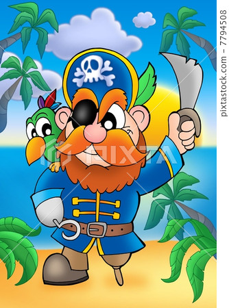 Red hair pirate with parrot Red hair pirate with parrot 7794508
