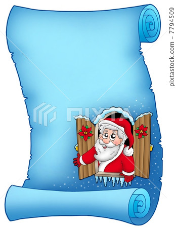 Blue parchment with Christmas window Blue parchment with Christmas window 7794509