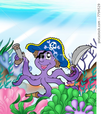 Pirate octopus underwater Pirate octopus underwater 7794529
