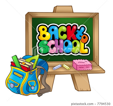 School bag and chalkboard School bag and chalkboard 7794530