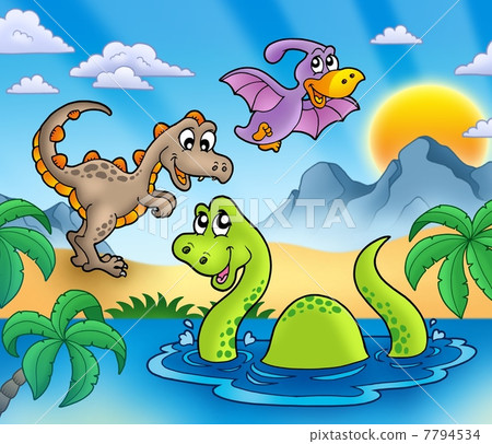 Landscape with dinosaurs 1 Landscape with dinosaurs 1 7794534
