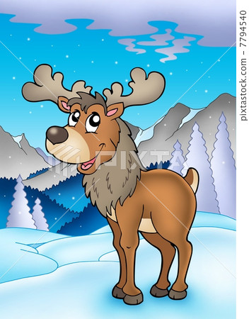 Winter theme with reindeer Winter theme with reindeer 7794540