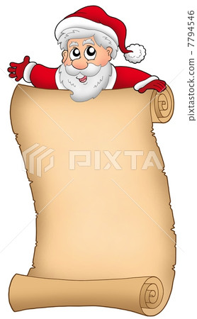Parchment with happy Santa Claus Parchment with happy Santa Claus 7794546