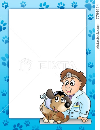 Blue frame with veterinary theme Blue frame with veterinary theme 7794634