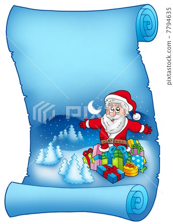 Blue parchment with Santa Claus 6 Blue parchment with Santa Claus 6 7794635