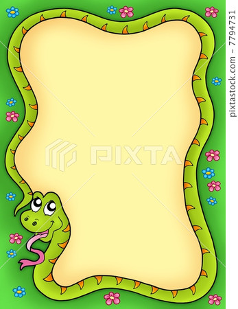 Snake frame with flowers 2 7794731