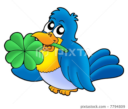 Bird with four leaves clover Bird with four leaves clover 7794809