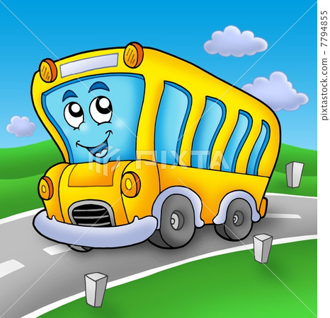 Yellow school bus on road Yellow school bus on road 7794855