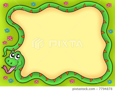 Snake frame with flowers 1 Snake frame with flowers 1 7794878